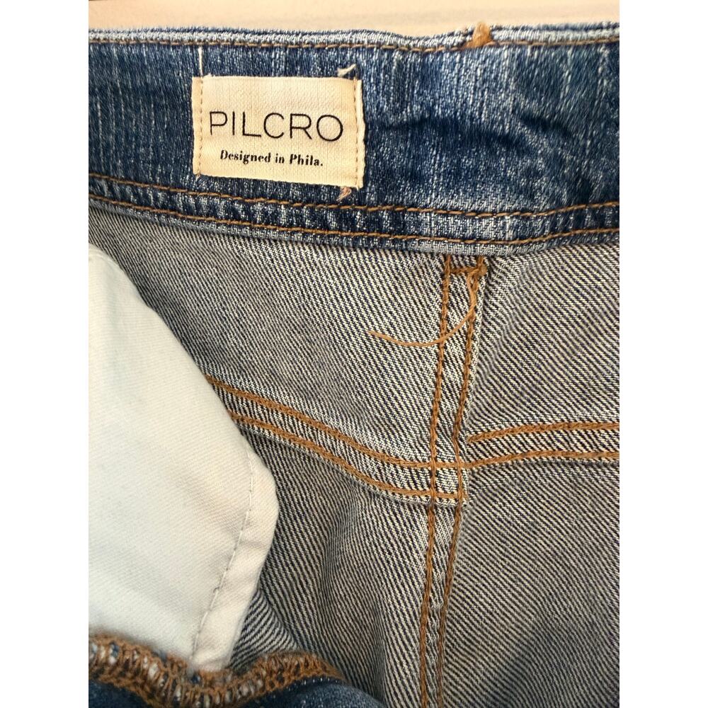 NWOT Pilcro Anthropologie Wide Leg Jeans 31 Raw Hem High Rise 100% Cotton - Picture 9 of 11